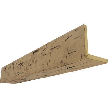 2-Sided (L-beam) Hand Hewn Endurathane Faux Wood Ceiling Beam, NaturaL Golden Oak, 4W X 10H X 8'L